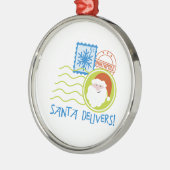 Der Weihnachtsmann! Silbernes Ornament (Links)