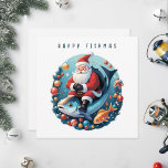 Der Weihnachtsmann sitzt auf einem Fisch. Feiertagskarte<br><div class="desc">Feiern Sie die Weihnachtszeit mit dieser einzigartigen Weihnachtskarte! Der Weihnachtsmann reitet freudig einen Fisch,  während er im Ozean schwimmt,  begleitet von der skurrilen Botschaft "Happy Fishmas". Diese Karte ist ideal für Meeresliebhaber,  Angelfreunde oder alle,  die eine Touch Spaß in ihren Feriengästen schätzen.</div>