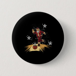 Der Weihnachtsmann spielt Bowling - Weihnachtsgesc Button