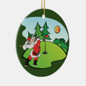 Der Weihnachtsmann spielt Golf auf dem 9. Loch Keramik Ornament (Rechts)