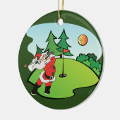 Der Weihnachtsmann spielt Golf auf dem 9. Loch Keramik Ornament (Links)