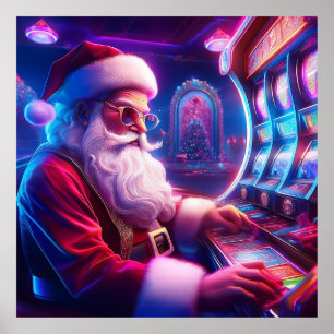 Der Weihnachtsmann spielt im Casino Poster