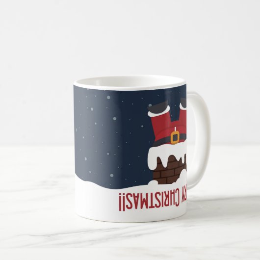 Der Weihnachtsmann steckt im Kamin Kaffeetasse (VorderseiteRechts)