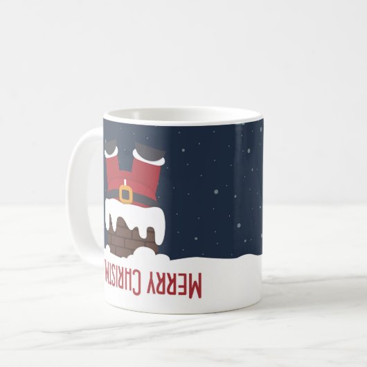 Der Weihnachtsmann steckt im Kamin Kaffeetasse (Vorderseite Links)