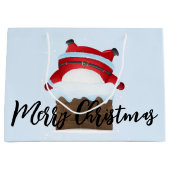 Der Weihnachtsmann steckt im Schornstein Große Geschenktüte (Vorderseite)