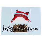 Der Weihnachtsmann steckt im Schornstein Große Geschenktüte (Rückseite)