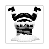 Der Weihnachtsmann steckt im Schornstein Gummistempel (Prägung)