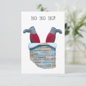 Der Weihnachtsmann steckt in der Kaminkarte fest (Stehend Vorderseite)