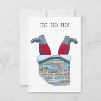 Der Weihnachtsmann steckt in der Kaminkarte fest