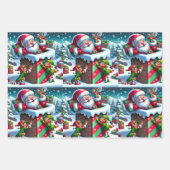 Der Weihnachtsmann steckt in einem Kamin mit spiel Geschenkpapier Set (Vorderseite 2)
