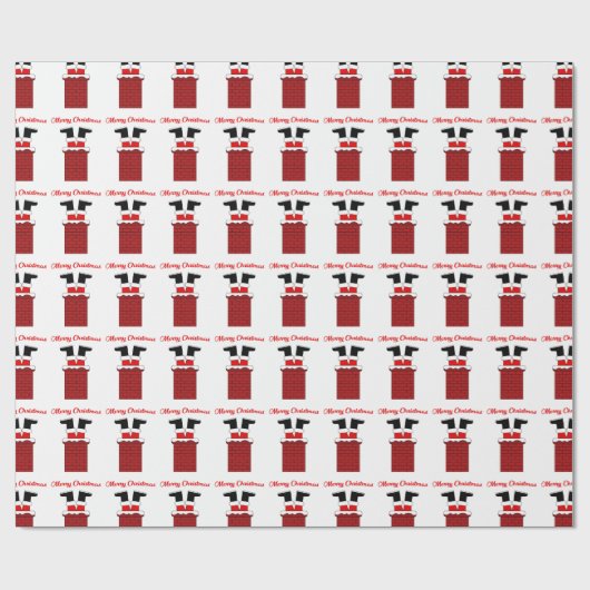 Der Weihnachtsmann steckte in einem Kamin Geschenkpapier (Flach)