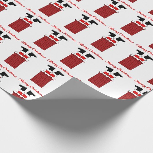 Der Weihnachtsmann steckte in einem Kamin Geschenkpapier (Ecke)