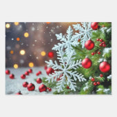 Der Weihnachtsmann steht fröhlich in einer schneeb Geschenkpapier Set (Vorderseite 2)