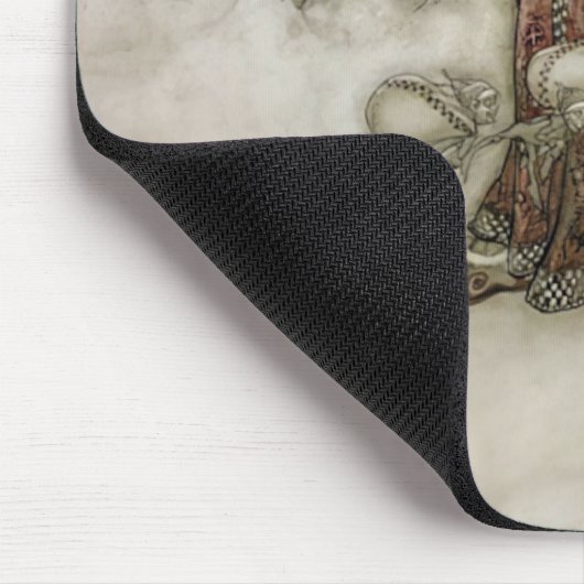 Der Weihnachtsmann trägt einen Sack der Geschenke Mousepad (Ecke)