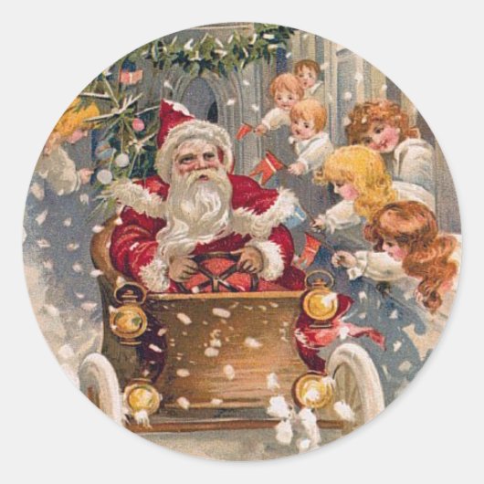 Der Weihnachtsmann treibt ein Race Car Aufkleber a (Vorderseite)