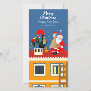 Der Weihnachtsmann trifft auf das portugiesische R Feiertagskarte