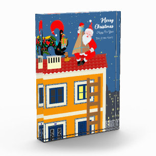 Der Weihnachtsmann trifft auf das portugiesische R Fotoblock