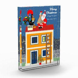 Der Weihnachtsmann trifft auf das portugiesische R Fotoblock