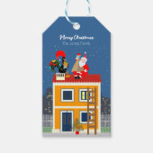 Der Weihnachtsmann trifft auf das portugiesische R Geschenkanhänger (Vorderseite)