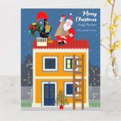 Der Weihnachtsmann trifft auf das portugiesische R Karte (Gelbe Blume)