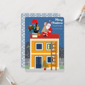 Der Weihnachtsmann trifft auf das portugiesische R Karte (Vorderseite/Rückseite Beispiel)