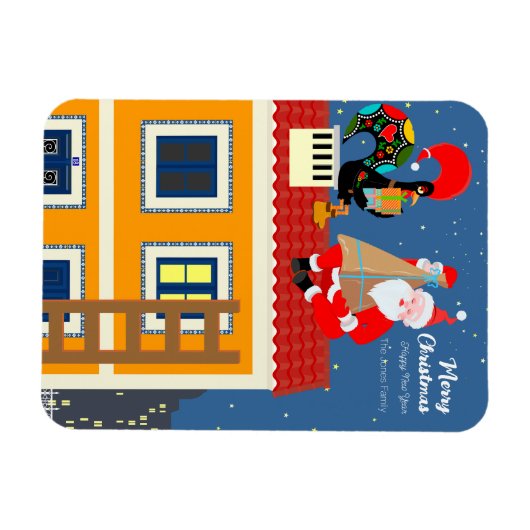 Der Weihnachtsmann trifft auf das portugiesische R Magnet (Horizontal)