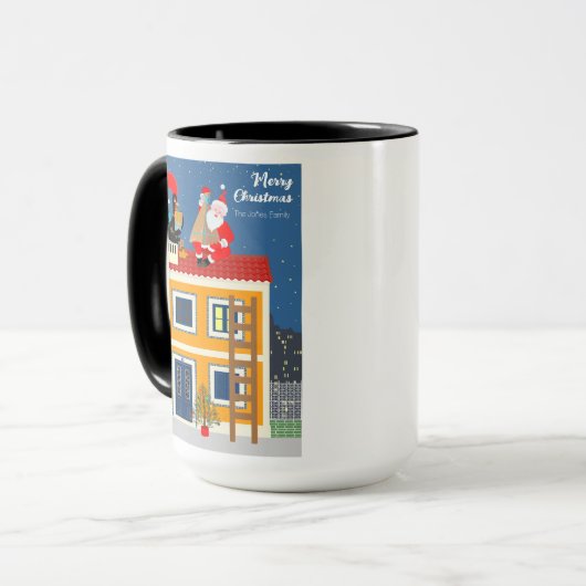 Der Weihnachtsmann trifft auf das portugiesische R Tasse (Vorderseite Links)