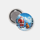 Der Weihnachtsmann trifft sich mit freundlichem Bä Magnet (Vorderseite/Rückseite)