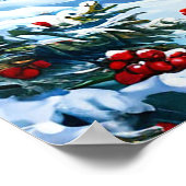 Der Weihnachtsmann trifft sich mit freundlichem Bä Poster (Ecke)