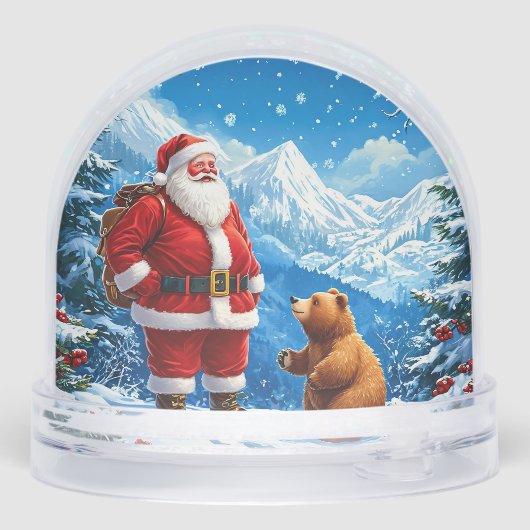 Der Weihnachtsmann trifft sich mit freundlichem Bä Schneekugeln (Rückseite)