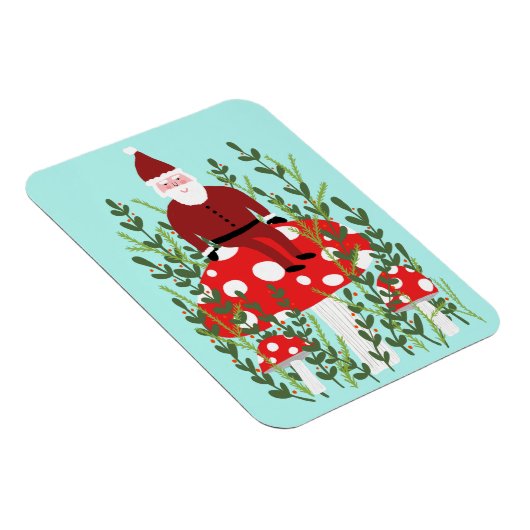 Der Weihnachtsmann über das Magische Pilz Weihnach Magnet (Rechte Seite)