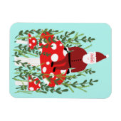Der Weihnachtsmann über das Magische Pilz Weihnach Magnet (Horizontal)