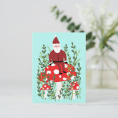 Der Weihnachtsmann über das Magische Pilz Weihnach Postkarte (Stehend Vorderseite)