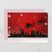 Der Weihnachtsmann über der Postkarte der Stadt (Vorne/Hinten)