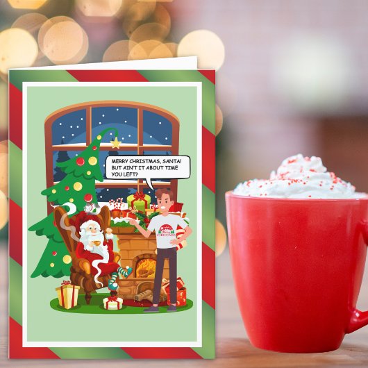 Der Weihnachtsmann überblieb seinen Begrüßungslust Feiertagskarte