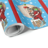 Der Weihnachtsmann und das Schornsteinwackelpapier Geschenkpapier (Rolleneckpunkt)