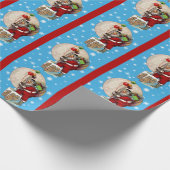 Der Weihnachtsmann und das Schornsteinwackelpapier Geschenkpapier (Ecke)