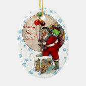 Der Weihnachtsmann und der schmale Schornstein Keramik Ornament (Hinten)