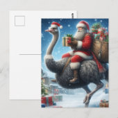 Der Weihnachtsmann und der Strauß Postkarte (Vorne/Hinten)
