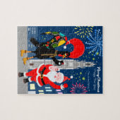 Der Weihnachtsmann und der Toast zum Neujahr Puzzle (Horizontal)