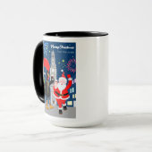 Der Weihnachtsmann und der Toast zum Neujahr Tasse (Vorderseite Links)