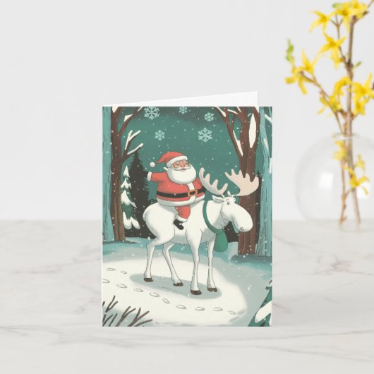 Der Weihnachtsmann und der Weiße Elch Karte (Gelbe Blume)