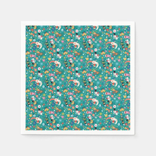 Der Weihnachtsmann und die Freundinnen Muster Serviette (Vorderseite)