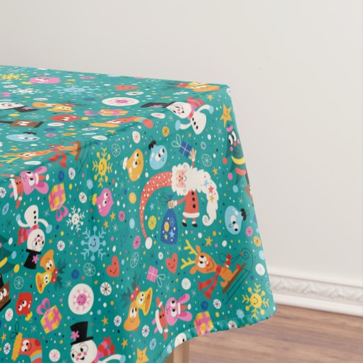 Der Weihnachtsmann und die Freundinnen Muster Tischdecke (Beispiel)