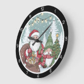Der Weihnachtsmann und die Gnome-Szene Große Wanduhr (Winkel)