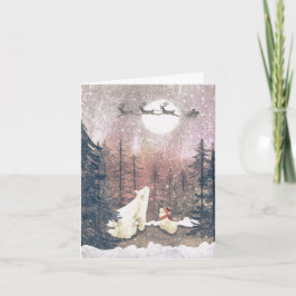 Der Weihnachtsmann und die Polar Feiertagskarte