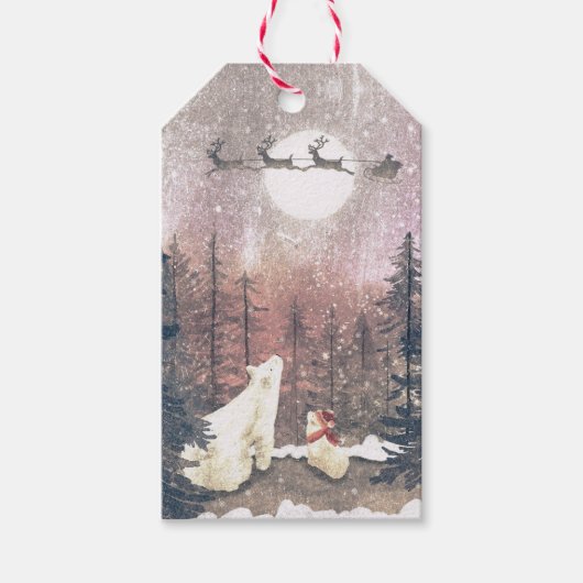 Der Weihnachtsmann und die Polar Geschenkanhänger (Vorderseite)