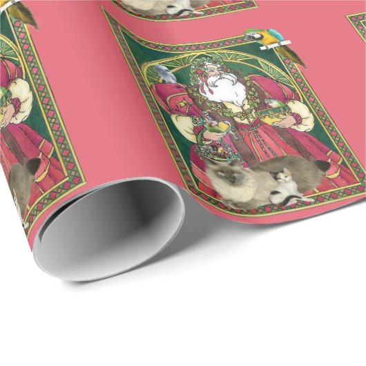 Der Weihnachtsmann und die Tiere Geschenkpapier (Rolleneckpunkt)