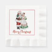 Der Weihnachtsmann und Frau Claus Paper Napkins Serviette (Vorderseite)
