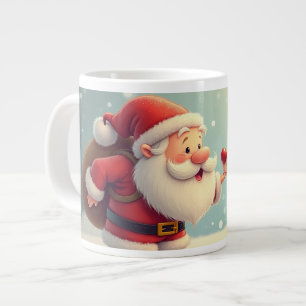 Der Weihnachtsmann und niedliche Rudolph der Hirsc Jumbo-Tasse